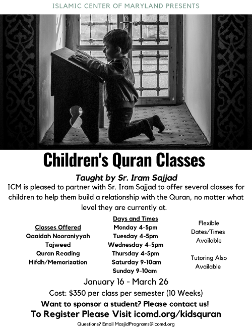 ICM Presents Kid’s Quran Classes